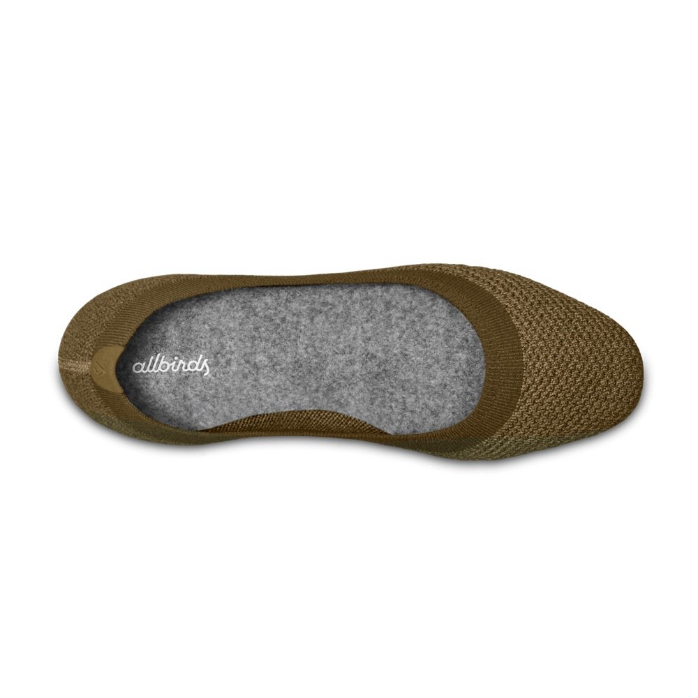 Allbirds Women\'s Flats Dark Olive - Tree Breezers - 39542VDFA